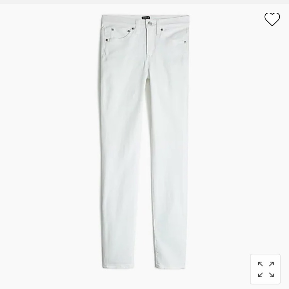 J Crew Factory Petite 9" high-rise white skinny jean in signature stretch AW383